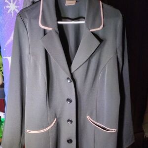 Fashion Bug Black Blazer & Matching Slacks with Pink Accents